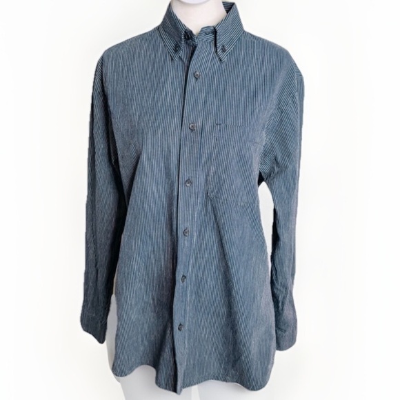 New Filson Chambray Men's XS Button Down Navy Hickory Striped Shirt. - Picture 1 of 7
